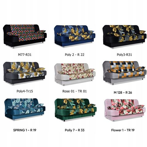 Kanapa sofa Sara Print Duo rozkładana wersalka spania bonell łóżko na Arena.pl