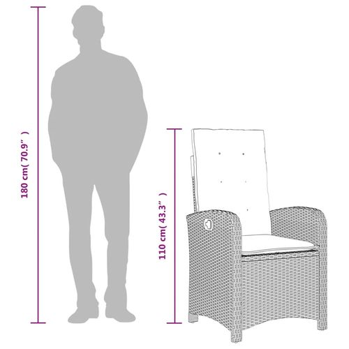 9-cz. zestaw mebli ogrodowych z poduszkami, brązowy, rattan PE na Arena.pl