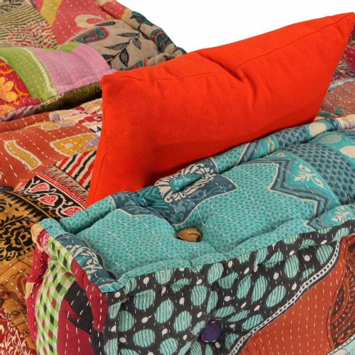 SOFA MODUŁOWA TAPICEROWANA PATCHWORKOWA KOLOROWA na Arena.pl