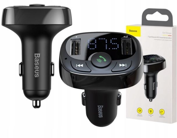 BASEUS TRANSMITER ŁADOWARKA 2xUSB FM BLUETOOTH CZYTNIK KART MICRO SD MP3 zdjęcie 9