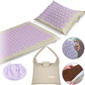 Mata do akupresury z kolcami Neo-Sport NS902- szaro-lawendowa