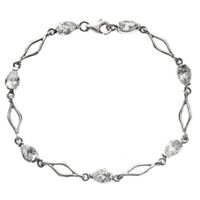 SREBRNA BRANSOLETKA ŁEZKI CYRKONIE SREBRO PRÓBY 925