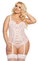 Biały Komplet Gorset i Stringi Brenda SoftLine 1894 XXL