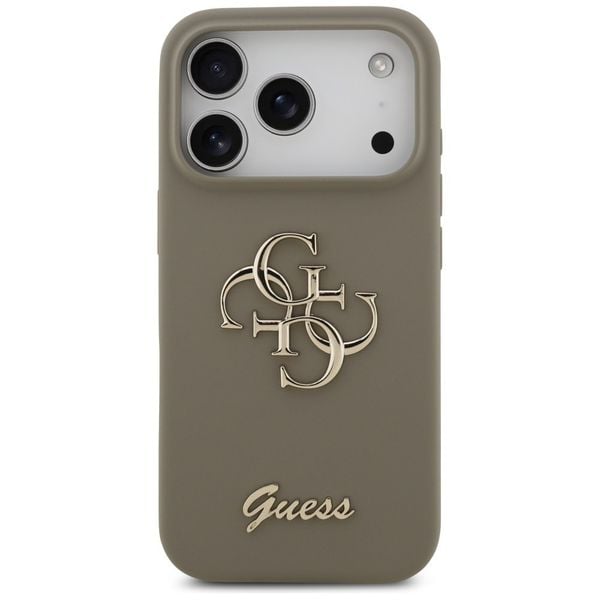 Etui Guess Silicone Big 4G Script do iPhone 17 Pro brązowy zdjęcie 3