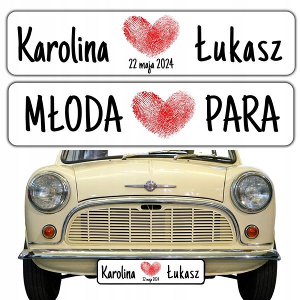 TABLICE ŚLUBNE do AUTA na WESELE OZDOBNE TABLICE do RAMEK zdjęcie 1
