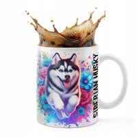 KUBEK CERAMICZNY 330ML DRUK - PIES PSY PIESEK RASA HUSKY SYBERYJSKI