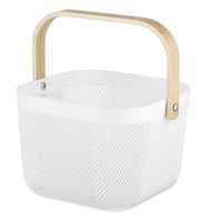 KOSZYK KOSZ NA OWOCE WARZYWA PIKNIK ZAKUPY DREWNIANY UCHWYT BIAŁY