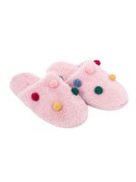 Kapcie damskie różowe z kolorowymi pomponami  36-37 YOCLUB