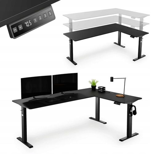 Biurko Narożne Elektryczne Regulowane Gamingowe Regulacja Wysokości na Arena.pl