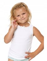 Podkoszulek Dziecięcy Dziewczynka Biały Koronka Na Ramiączkch 128-134 MORAJ