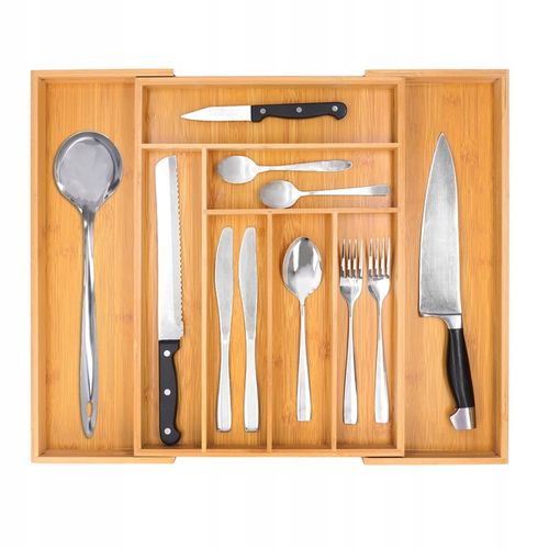 WKŁAD DO SZUFLADY na sztućce bambusowy rozsuwany regulowany organizer 52x43 na Arena.pl