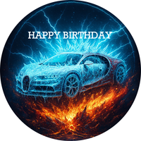 Opłatek na tort Bugatti Samochód Sportowy Auto Fura Bryka