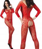 Niezwykły Bodystocking W Kwiaty - LivCo Corsetti Abra S-L (uniwersalny)