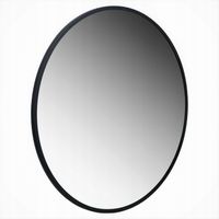 LUSTRO OKRĄGŁE LAKIEROWANE W RAMIE LOFT CZARNY MAT