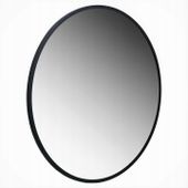 LUSTRO OKRĄGŁE LAKIEROWANE W RAMIE LOFT CZARNY MAT