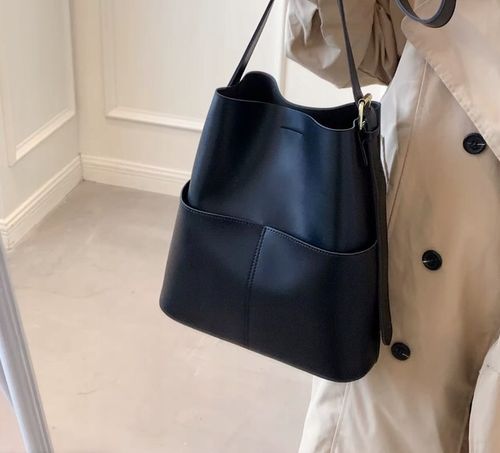 Torebka Damska CZARNA Torba na Ramię Pojemna Shopper Duża Eko Skóra Miejska na Arena.pl