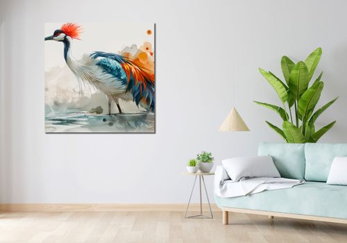 Obraz 100x100cm Żuraw w Akwareli na Arena.pl