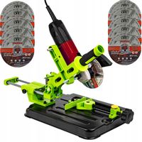 STATYW STOJAK Z POSUWEM DO SZLIFIERKI KĄTOWEJ 115-125MM + TARCZE DO METALU