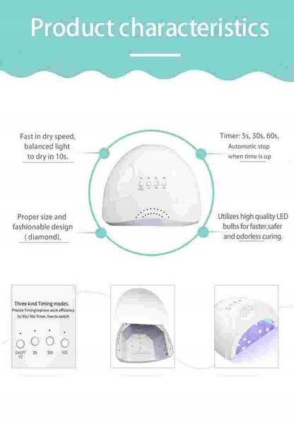Lampa UV LED 48w SUN ONE DO PAZNOK zdjęcie 9