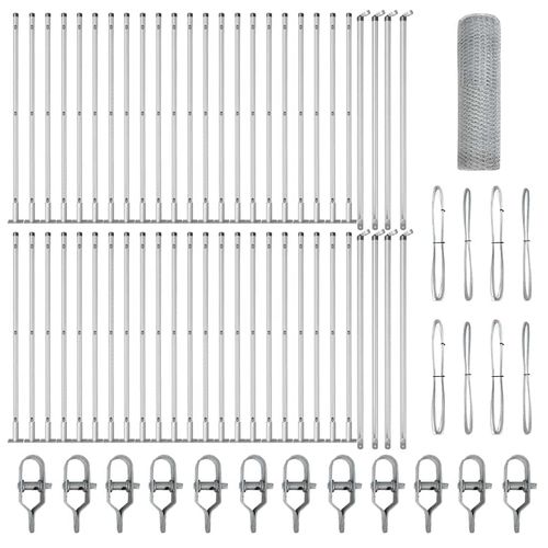 Ogrodzenie z słupkami Srebrny 0.4 x 100 m Stal pokryta PCV na Arena.pl