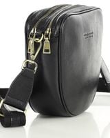 Torba SKÓRZANA damska DWUKOMOROWA szeroki pasek