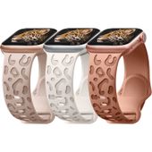 Zestaw 3 Bransoletek Silikonowych w Panterkę Apple Watch 42mm wodoodporne
