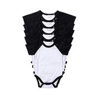 Body dziecięce z krótkim rękawem do sublimacji - czarne rękawy S