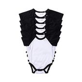 Body dziecięce z krótkim rękawem do sublimacji - czarne rękawy XXL