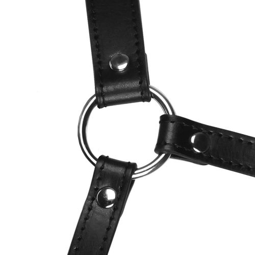 head harness with mouth cover and solid ball gag   black na Arena.pl