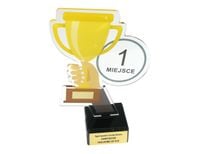 Statuetka z plexi z nadrukiem UV na kamiennej podstawie - 3 sztuki