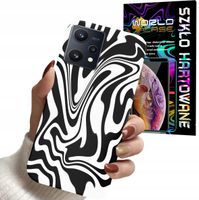 ETUI DO REALME 9 PRO - ABSTRAKCJA ZEBRA MODNE WZORY DLA KOBIET + SZKŁO