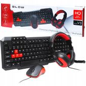 ZESTAW GAMINGOWY DO KOMPUTERA E-SPORTOWY GRACZY KLAWIATURA MYSZ SŁUCHAWKI