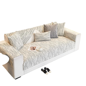 Miękki Pokrowiec na Sofę Szenila Antypoślizgowy Biało Czarny 90x210 cm