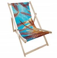 Leżak Drewniany PALMY NA TLE NIEBA Ogrodowy Plażowy Bukowy