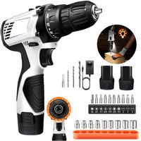 WIERTARKA UDAROWA ELEKTRYCZNA MOCNA WIERTARKO-WKRĘTARKA II BIEGI +BATERIA*2