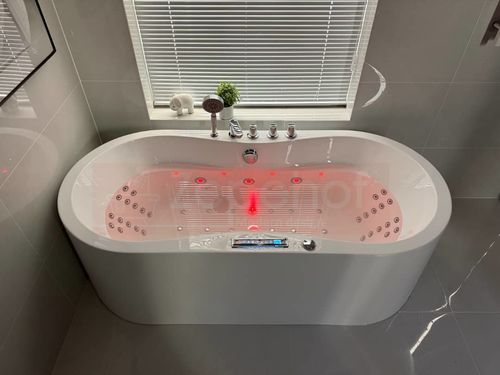 PIĘKNA OWALNA WANNA Z HYDROMASAŻEM 170X80 z 1 ODLEW GRZAŁKA na Arena.pl