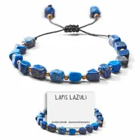 BRANSOLETKA DAMSKA MAKRAMA KAMIEŃ LAPIS LAZULI AMULET SAMOŚWIADOMOŚĆ