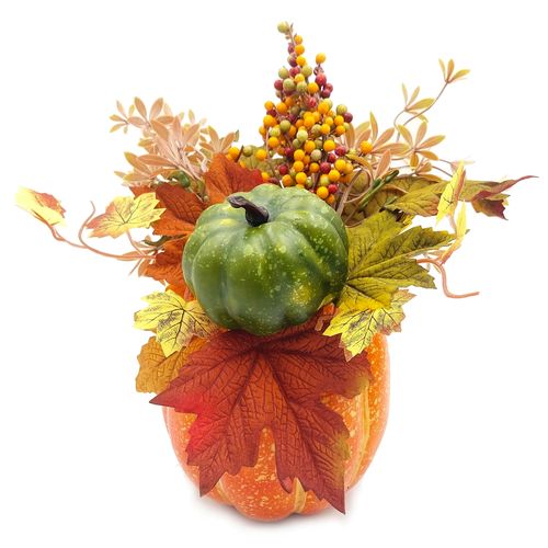 STROIK JESIENNY DYNIA Z LIŚĆMI JESIENNA DEKORACJA DUŻY STROIK NA STÓŁ 30cm na Arena.pl