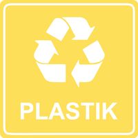 NAKLEJKA PLASTIK SEGREGACJA ŚMIECI NA ŚMIETNIK KOSZ WODOODPORNA 20 cm