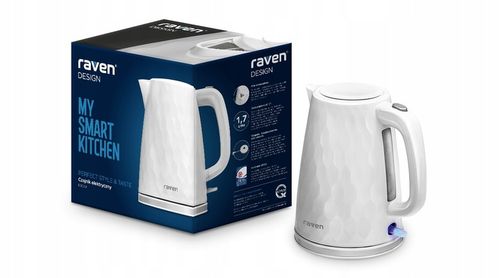 Biały Czajnik elektryczny RAVEN EC025B 1,7 l 2200W na Arena.pl
