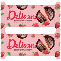 Delisana Ciastka z truskawkową galaretką 135g x 2 sztuk