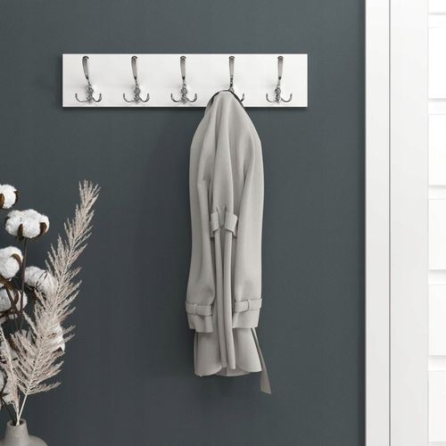 WIESZAK ŚCIENNY WISZĄCY BIAŁY DUŻY HACZYK CHROM NA UBRANIA DO PÓŁKI na Arena.pl