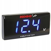 WOLTOMIERZ KOSO LCD LED SLIM CYFROWY MIERNIK NAPIĘCIA SAMOCHODOWY NIEBIESKI
