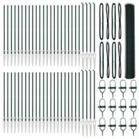 Ogrodzenie z słupkami Zielony 1.2 x 100 m Stal pokryta PCV