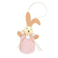 KRÓLICZEK WIELKANOCNY RÓŻOWY Z FUTERKIEM ZAWIESZKA DEKORACYJNA