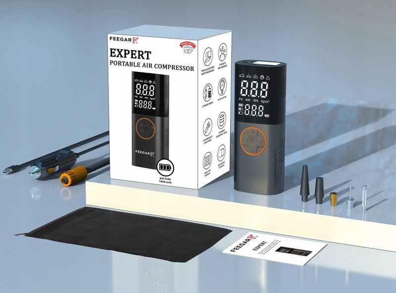Kompresor Samochodowy Feegar Pompka Sprężarka 12V zdjęcie 2