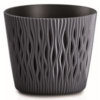 doniczka z wkładem SANDY ROUND - antracytowy 12,8xh11cm