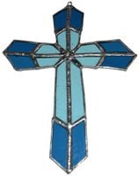 Krzyż szkło witrażowe zawieszka dekoracja prezent