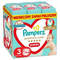 Pampers Premium Care Rozmiar 3 6-11 kg 144 szt. Pieluchomajtki