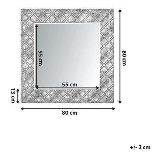 Lustro Ścienne 80 X 80 Cm Srebrne Evettes na Arena.pl